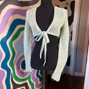 Knitted Long Sleeve Cropped Top